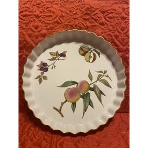 Vintage‎ Fine Porcelain Royal Worcester Evesham Pattern Flan or Tart Dish 1961